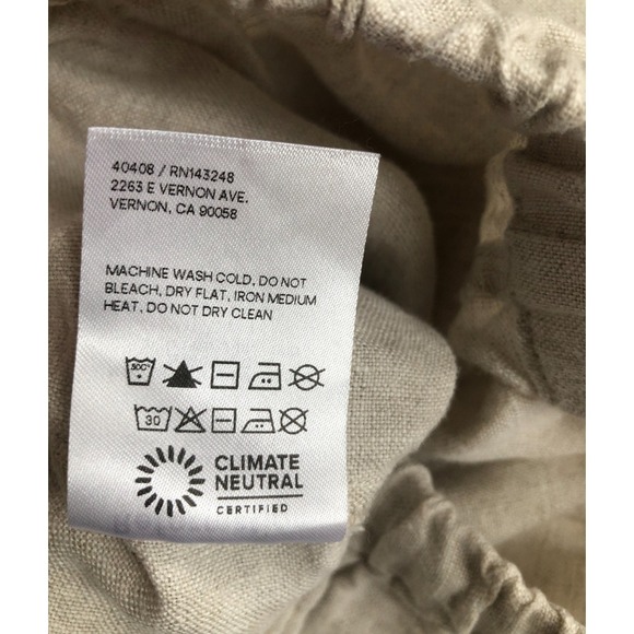 Reformation Women's Wide Leg Oatmeal Casual Minimalist 100% Linen Pants S - Picture 7 of 13